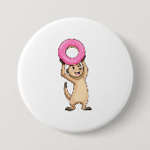 Meerkat mit Donut Button (Vorderseite)