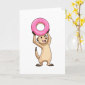 Meerkat mit Donut Karte (Gelbe Blume)