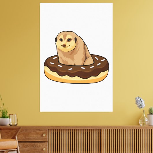Meerkat mit Donut Leinwanddruck (Insitu (Wohnzimmer))