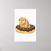 Meerkat mit Donut Leinwanddruck (Vorderseite)