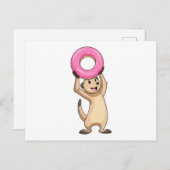 Meerkat mit Donut Postkarte (Vorne/Hinten)
