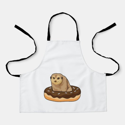 Meerkat mit Donut Schürze (Vorderseite)