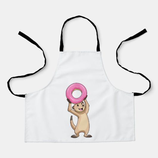 Meerkat mit Donut Schürze (Vorderseite)