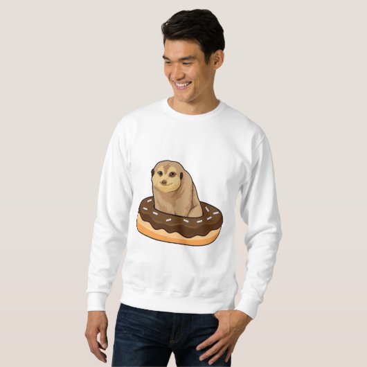 Meerkat mit Donut Sweatshirt (Vorne ganz)