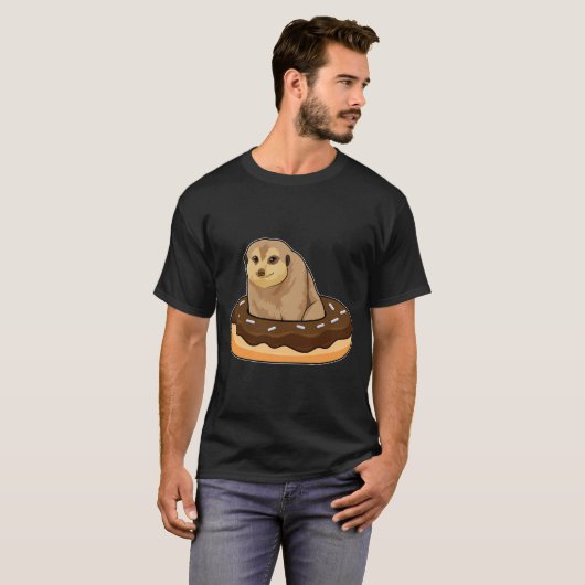 Meerkat mit Donut T-Shirt (Vorne ganz)