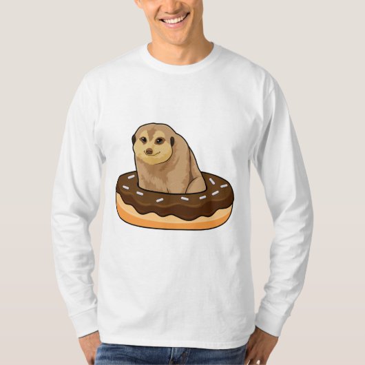 Meerkat mit Donut T-Shirt (Vorderseite)