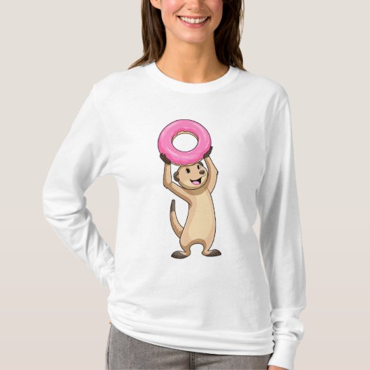 Meerkat mit Donut T-Shirt (Vorderseite)