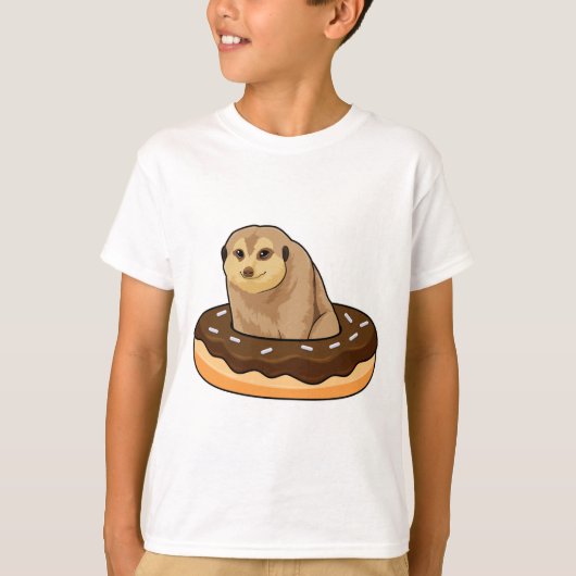 Meerkat mit Donut T-Shirt (Vorderseite)