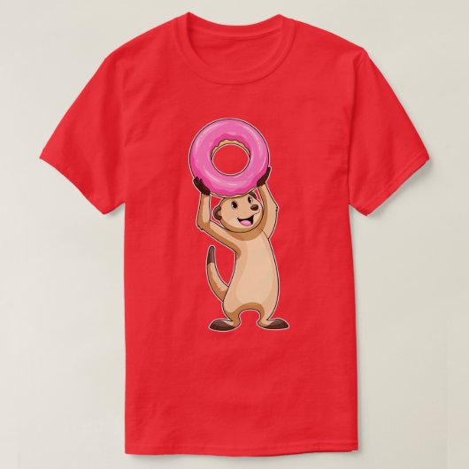 Meerkat mit Donut T-Shirt (Design vorne)