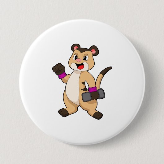 Meerkat mit Dumbell Button (Vorderseite)
