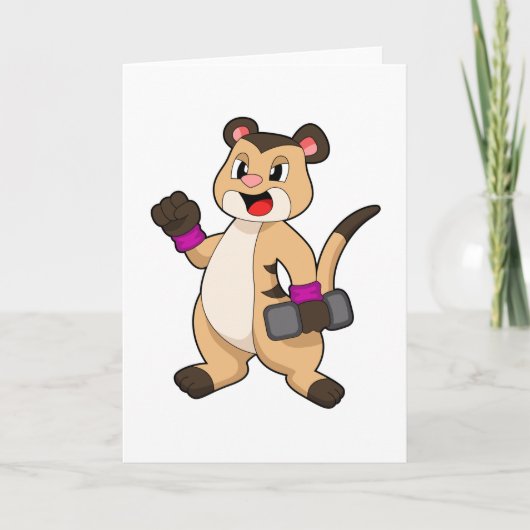 Meerkat mit Dumbell Karte (Vorderseite)
