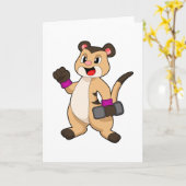 Meerkat mit Dumbell Karte (Gelbe Blume)