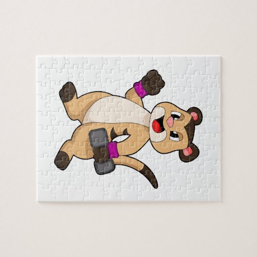 Meerkat mit Dumbell Puzzle (Horizontal)