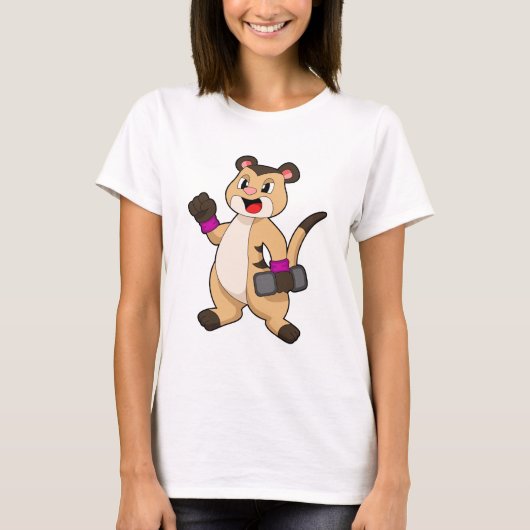 Meerkat mit Dumbell T-Shirt (Vorderseite)