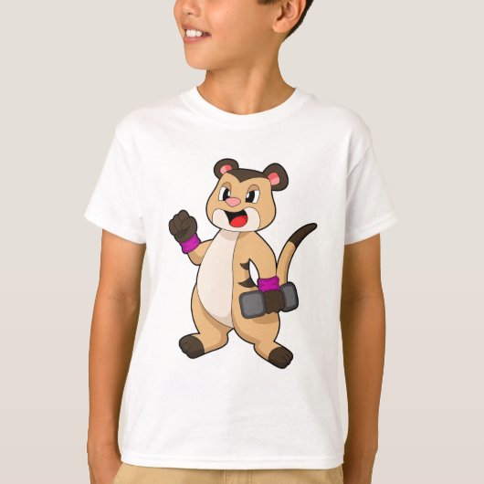 Meerkat mit Dumbell T-Shirt (Vorderseite)