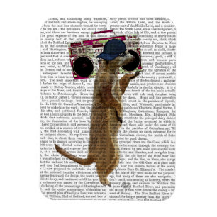 Meerkat mit Ghettoblaster-Getto-Bläser 2 Magnet