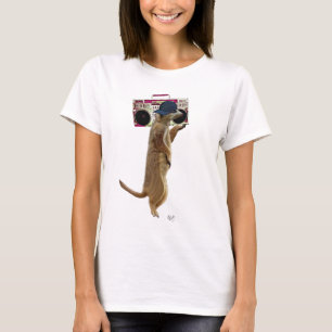 Meerkat mit Ghettoblaster-Getto-Bläser 2 T-Shirt