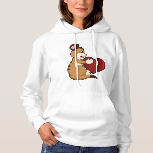 Meerkat mit Herz Hoodie (Vorderseite)