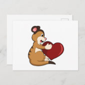 Meerkat mit Herz Postkarte (Vorne/Hinten)