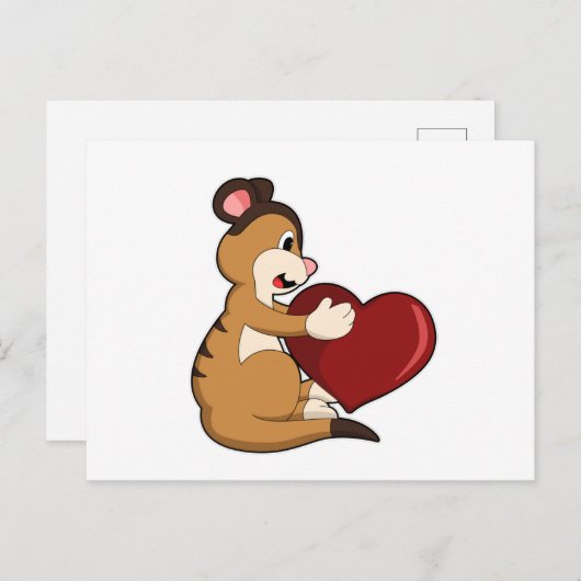 Meerkat mit Herz Postkarte (Vorne/Hinten)