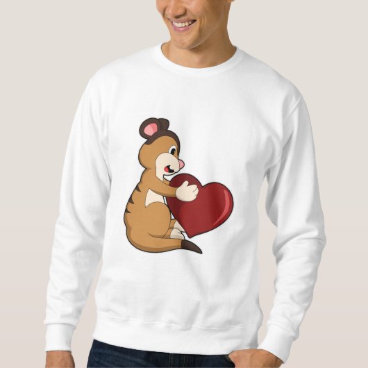 Meerkat mit Herz Sweatshirt (Vorderseite)
