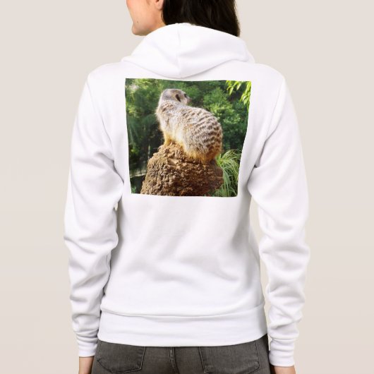 Meerkat mit hoher Aussicht, Hoodie (Rückseite)
