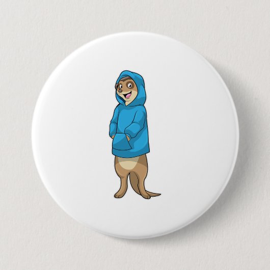 Meerkat mit Hoodie Button (Vorderseite)