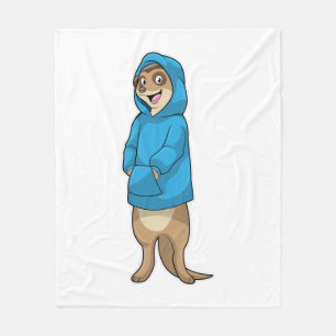 Meerkat mit Hoodie Fleecedecke