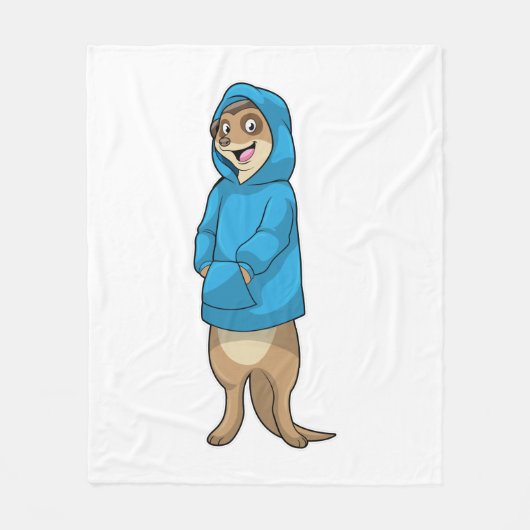 Meerkat mit Hoodie Fleecedecke (Vorderseite)