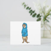Meerkat mit Hoodie Postkarte (Stehend Vorderseite)