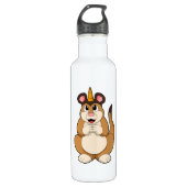 Meerkat mit Horn Edelstahlflasche (Vorderseite)