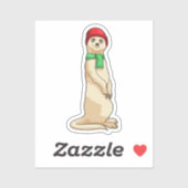 Meerkat mit Hut und Scarf Aufkleber (Blatt)