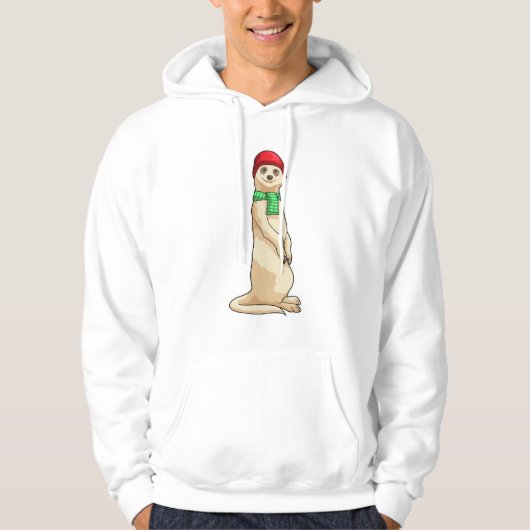 Meerkat mit Hut und Scarf Hoodie (Vorderseite)