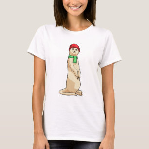 Meerkat mit Hut und Scarf T-Shirt