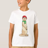 Meerkat mit Hut und Scarf T-Shirt (Vorderseite)