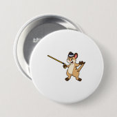 Meerkat mit Hut & Walking-Stock Button (Vorne & Hinten)