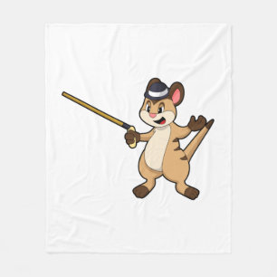 Meerkat mit Hut & Walking-Stock Fleecedecke