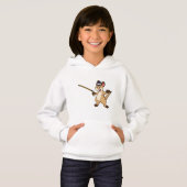 Meerkat mit Hut & Walking-Stock Hoodie (Vorne ganz)