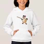 Meerkat mit Hut & Walking-Stock Hoodie (Vorderseite)