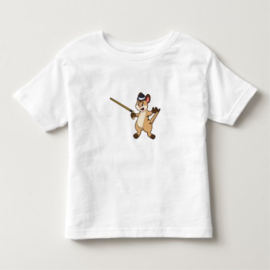 Meerkat mit Hut & Walking-Stock Kleinkind T-shirt (Vorderseite)