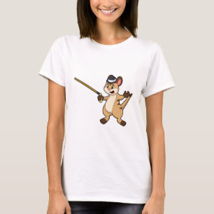 Meerkat mit Hut & Walking-Stock T-Shirt