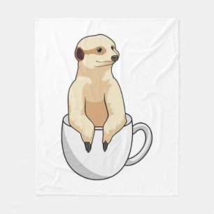 Meerkat mit Kaffee-Cup Fleecedecke