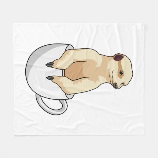 Meerkat mit Kaffee-Cup Fleecedecke (Vorderseite (Horizontal))