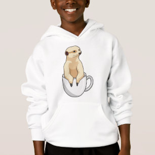 Meerkat mit Kaffee-Cup Hoodie