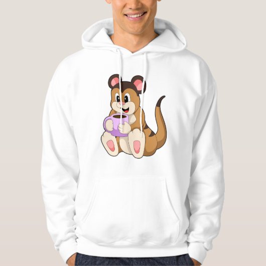 Meerkat mit Kaffee-Cup Hoodie (Vorderseite)