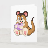 Meerkat mit Kaffee-Cup Karte (Vorderseite)