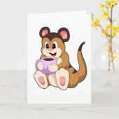 Meerkat mit Kaffee-Cup Karte (Gelbe Blume)
