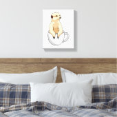 Meerkat mit Kaffee-Cup Leinwanddruck (Insitu (Schlafzimmer))