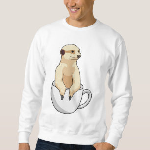 Meerkat mit Kaffee-Cup Sweatshirt