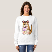 Meerkat mit Kaffee-Cup Sweatshirt (Vorne ganz)